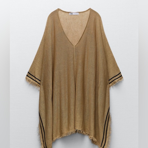 Zara Sweaters - ZARA linen poncho/kaftan dress size extra small/small